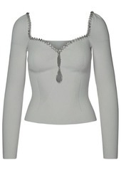 Self Portrait Diamond top in white viscose