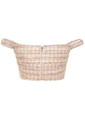 Self Portrait Embellished Bouclé Crop Top