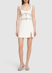 Self Portrait Embellished Bow Trim Mini Dress