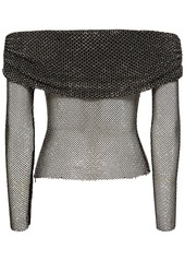 Self Portrait Embellished Fishnet Top