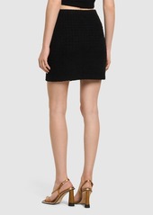 Self Portrait Embellished Knit Mini Skirt