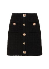 Self Portrait Embellished Knit Mini Skirt