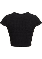 Self Portrait Embellished Knit Viscose Top