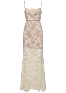 Self Portrait Embellished Lace Maxi Dress