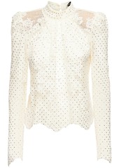 Self Portrait Embellished Lace Shirt