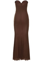 Self Portrait Embellished Mesh Maxi Dress