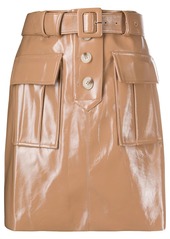 Self Portrait faux leather mini skirt