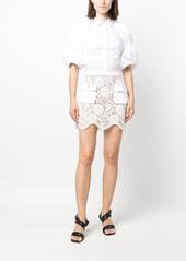 Self Portrait floral-lace miniskirt