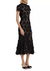 Self Portrait Flower Lace Mermaid Midi-Dress