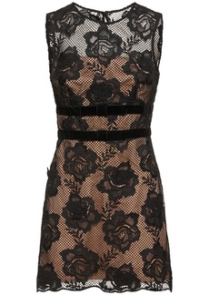 Self Portrait Lace Mini Dress W/ Velvet Bows