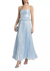 Self Portrait Metallic Pleated Gown