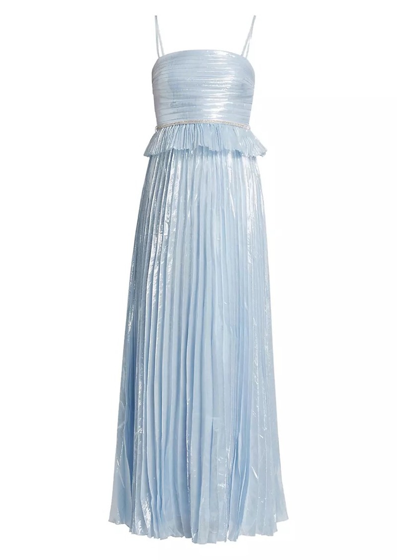 Self Portrait Metallic Pleated Gown