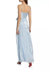 Self Portrait Metallic Pleated Gown