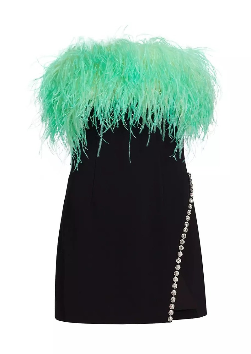 Self Portrait Ombré Feather Diamante Minidress