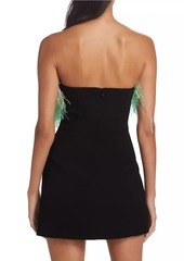 Self Portrait Ombré Feather Diamante Minidress