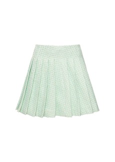 Self Portrait Pleated Bouclé Mini Skirt