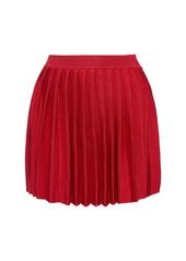 Self Portrait Pleated Knit Mini Skirt