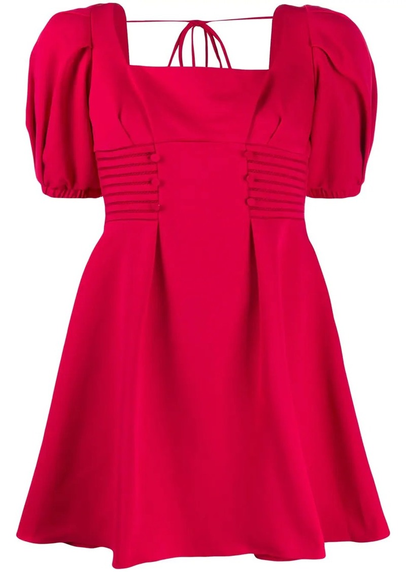 puffed sleeve square neck dress