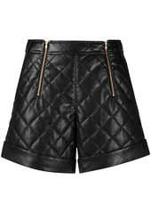 Self Portrait quilted zip-detail shorts