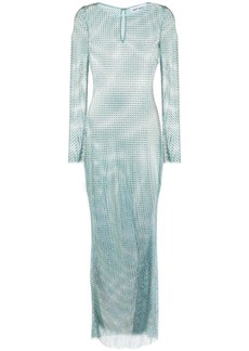 Self Portrait rhinestone-embellished fishnet dress