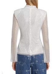 Self Portrait Rhinestone Fishnet Top