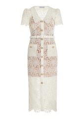 Self Portrait - Lace Midi Dress - White - US 2 - Moda Operandi