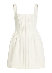 Self Portrait - Tweed Bouclé Corset Mini Dress - White - US 2 - Moda Operandi