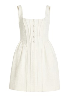 Self Portrait - Tweed Bouclé Corset Mini Dress - White - US 4 - Moda Operandi
