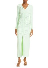 Self Portrait Self-Portrait Center Ruched Long Sleeve Jersey Dress in Spearmint at Nordstrom