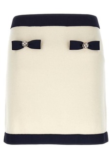 Self Portrait SELF-PORTRAIT 'Cream Knit Bow Mini' skirt