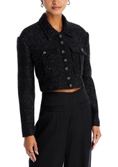 Self Portrait Self-Portrait Cropped Metallic Boucle Jacket