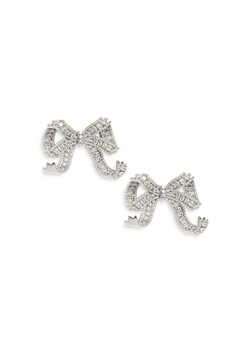 Self Portrait Self-Portrait Crystal Bow Clip On Earrings