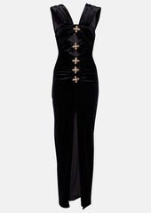 Self Portrait Self-Portrait Embellished cutout velvet maxi dress