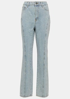 Self Portrait Self-Portrait Embellished high-rise straight jeans