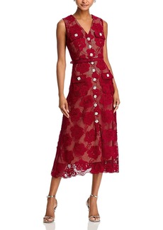 Self Portrait Self-Portrait Floral Lace Sleeveless Midi Dress