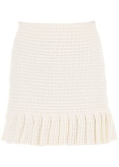 Self portrait knitted mini skirt in sequin knit