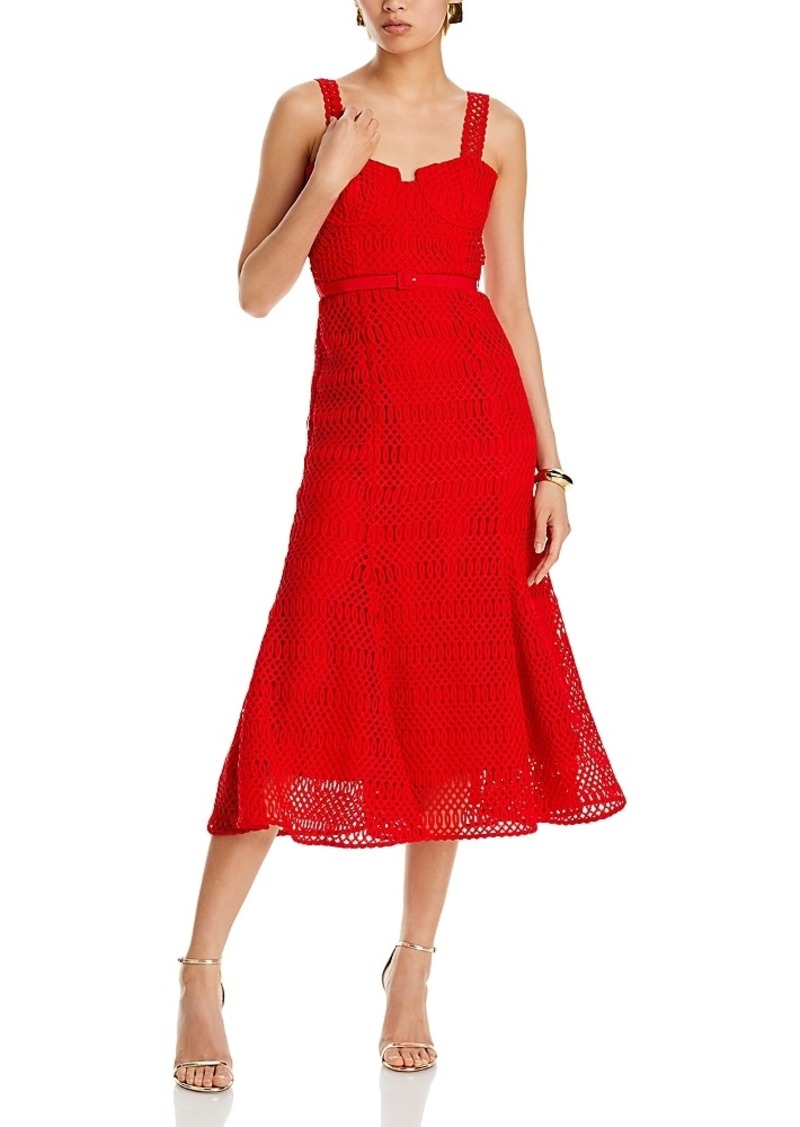 Self Portrait Self-Portrait Lattice Lace Midi Dress