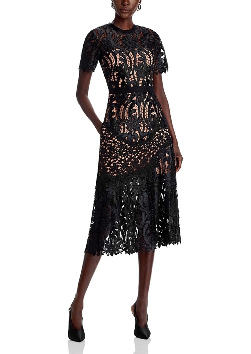 Self Portrait Self-Portrait Prairie Guipure Lace Midi Dress