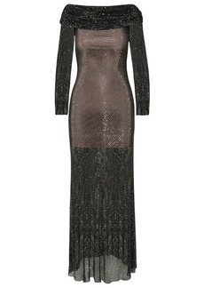 Self Portrait SELF-PORTRAIT Rhinestone dress in black polyester