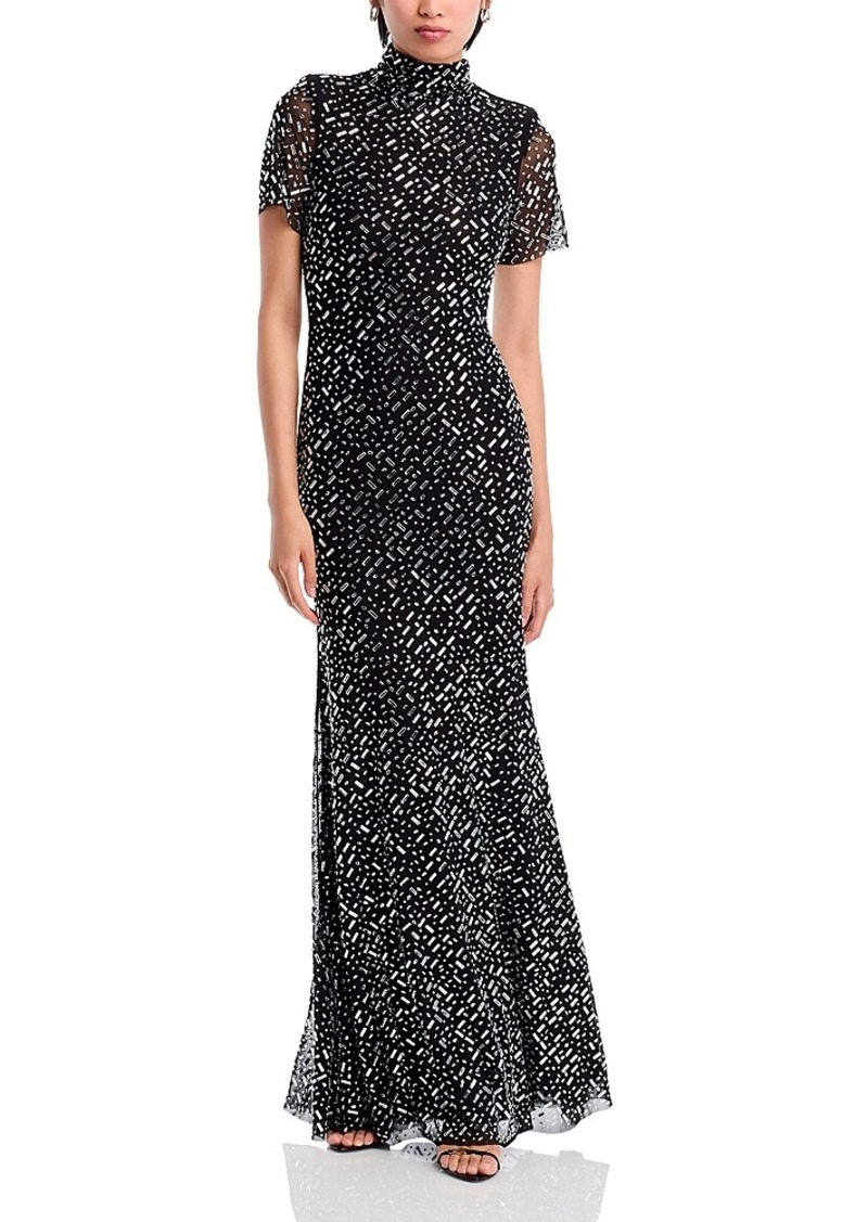 Self Portrait Self-Portrait Rhinestone Mesh Maxi Dress