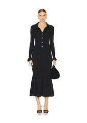 Self Portrait self-portrait Ribbed Knit Fluted Midi Dress