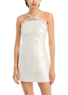 Self Portrait Self-Portrait Sequin Halter Mini Dress