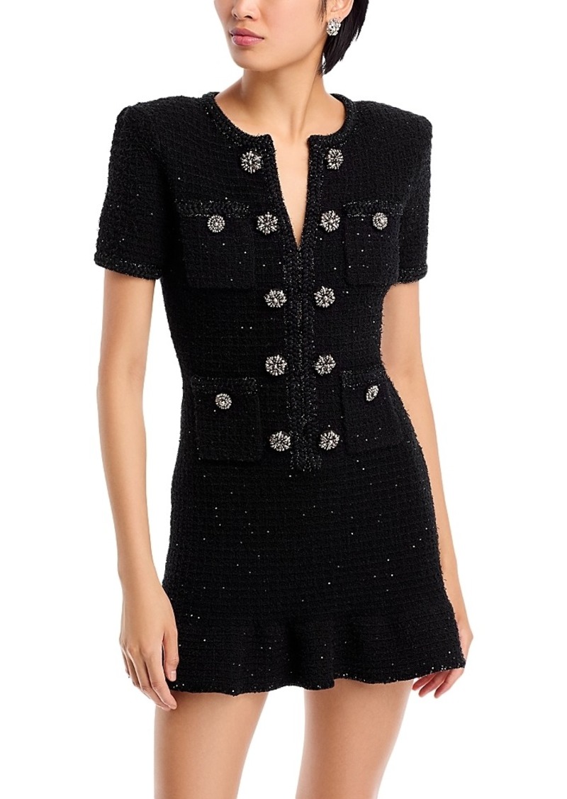 Self Portrait Self-Portrait Sequin Tweed Mini Dress