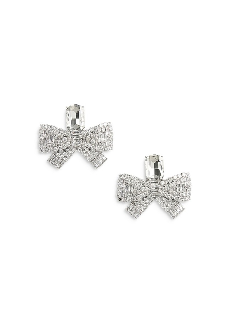 Self Portrait Self-Portrait Small Crystal Bow Clip On Earrings