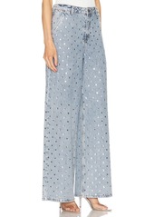 Self Portrait self-portrait Square Rhinestone Wide Leg