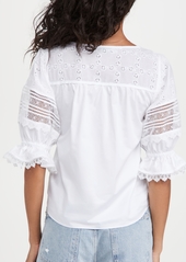 Self Portrait White Broderie Anglaise Top