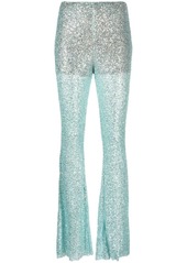 Self Portrait sequin-embellished mesh trousers