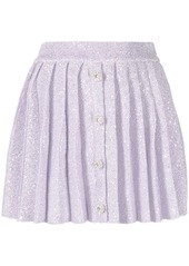 Self Portrait sequin-embellished pleated miniskirt