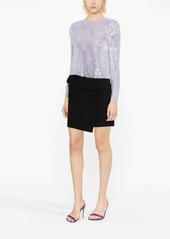 Self Portrait sequin long-sleeve top