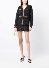 Self Portrait sequinned knitted miniskirt